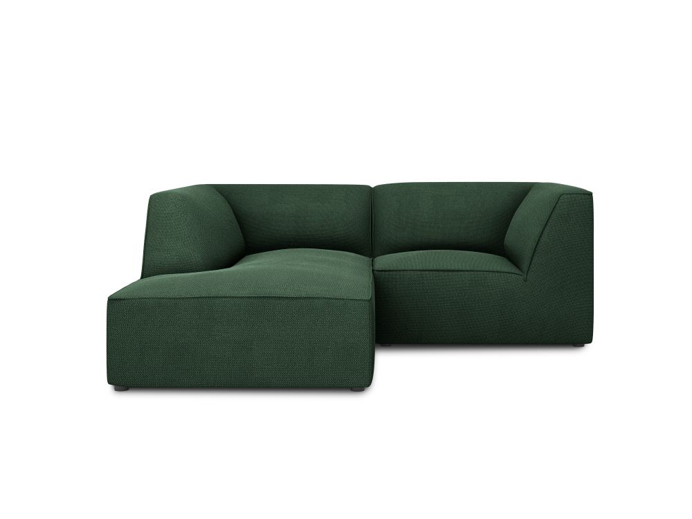 Cosmopolitan Design Ecksofa Siena 3-Sitzer Strukturierter Stoff Ottawa Grün Links