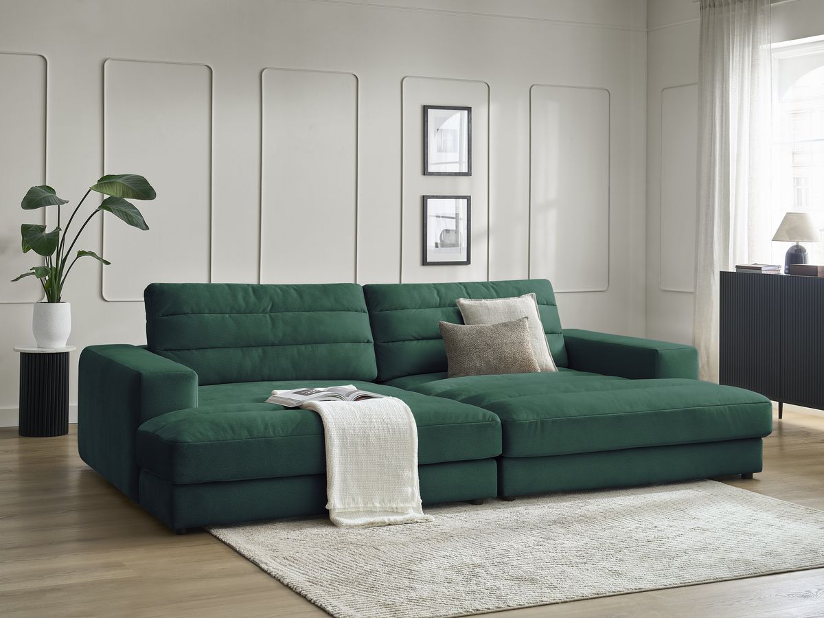 Bobochic Sierra Sofa 4-Sitzer Samt Dunkelgrün