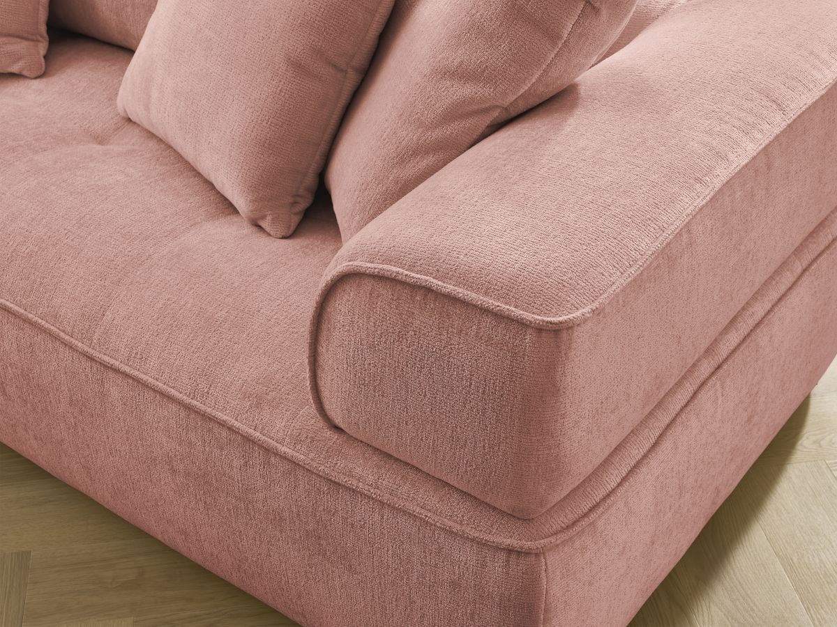 Bobochic Whesley Sofa 3-Sitzer Stoff Rosa