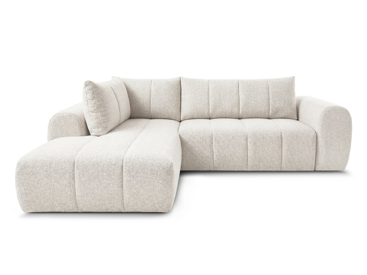 Bobochic Nesty Ecksofa in L-Form, 256 cm Melange-Stoff Beige Ecke links