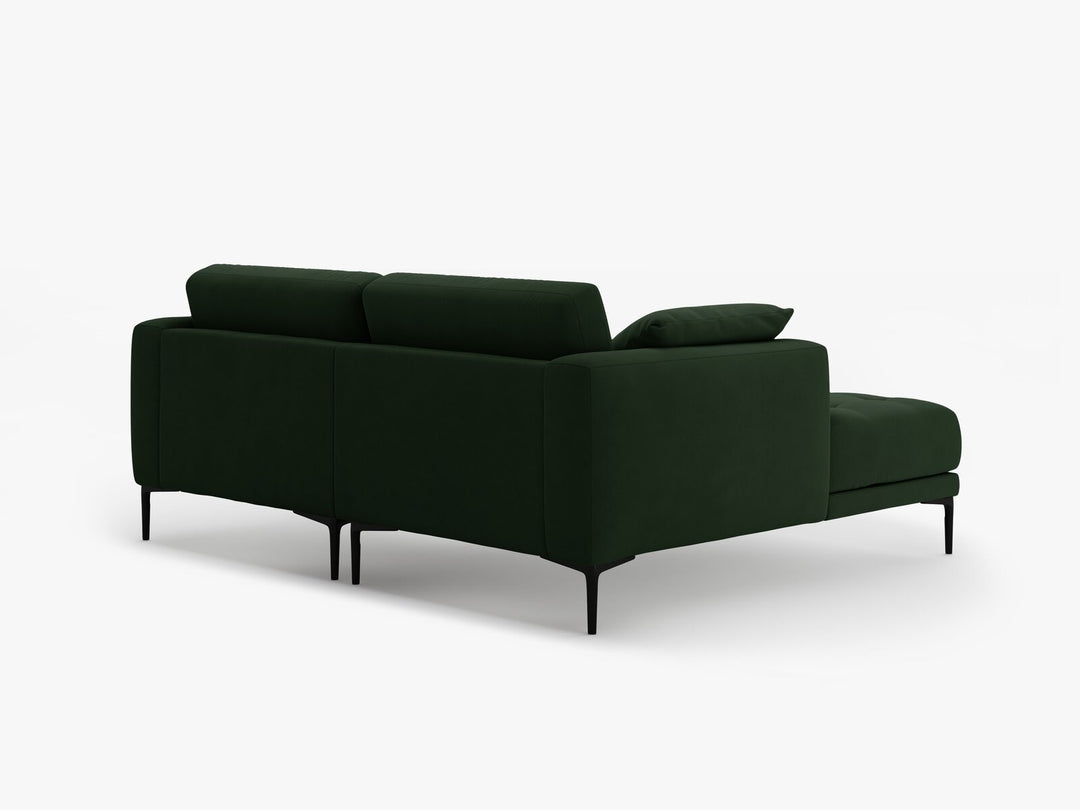 Micadoni Ecksofa Bemy 2-Sitzer Links Samt Flaschengrün