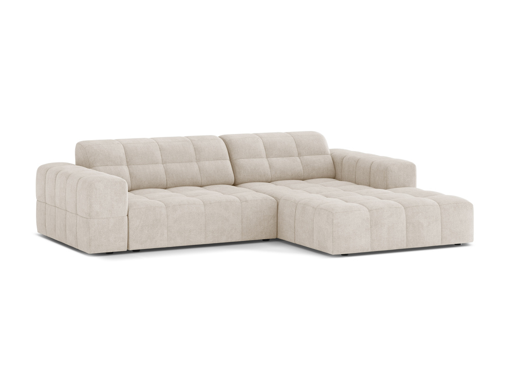 Cosmopolitan Design Ecksofa Chicago 3-Sitzer Chenille Eden Helles Beige Rechts