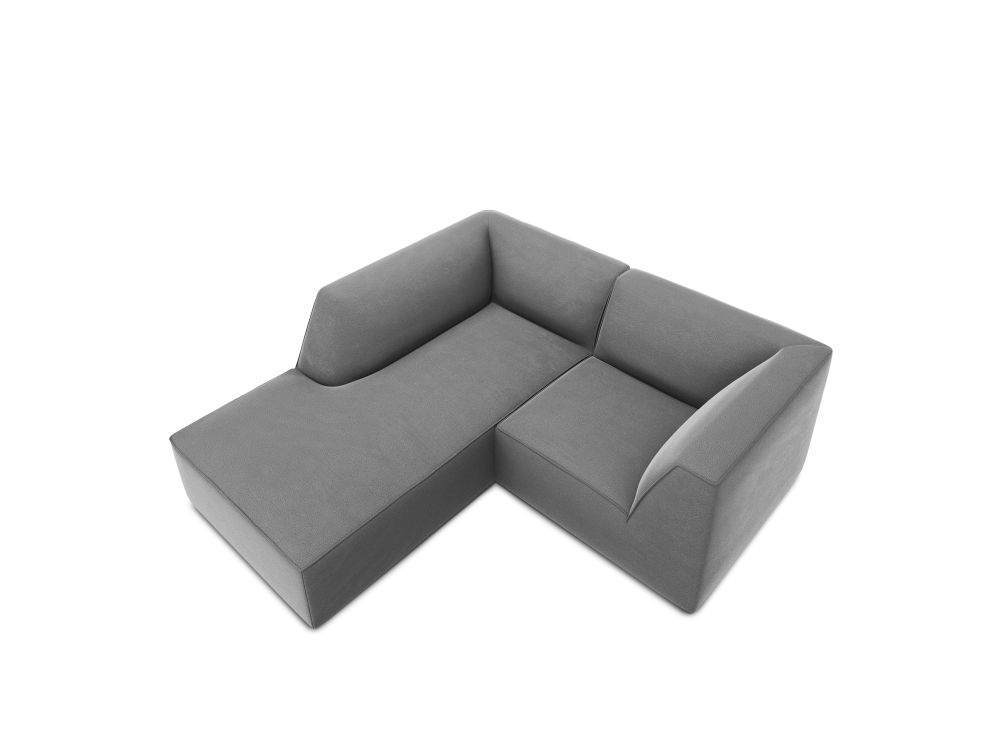 Cosmopolitan Design Ecksofa Siena 3-Sitzer Samt Salvador Grau Links