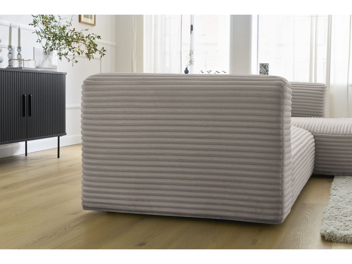 Bobochic Harry Ecksofa Breitcord weich Taupe Ecke rechts