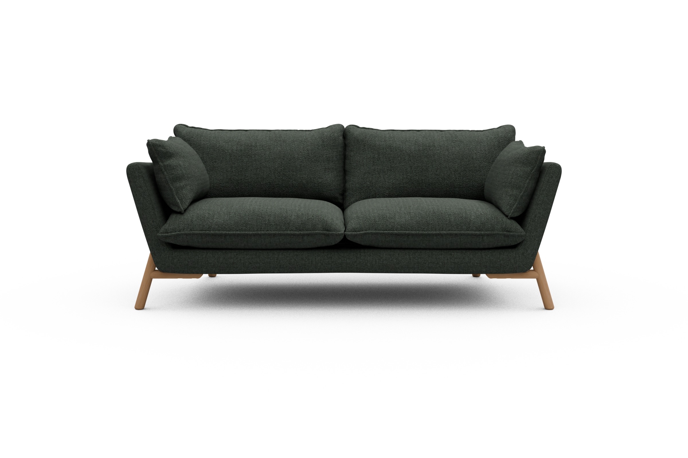 Skandi Home Sofa Emil PREMIUM 2-Sitzer Beinfarbe Eiche Natur Aivi-Pine-Green moebelfaktor