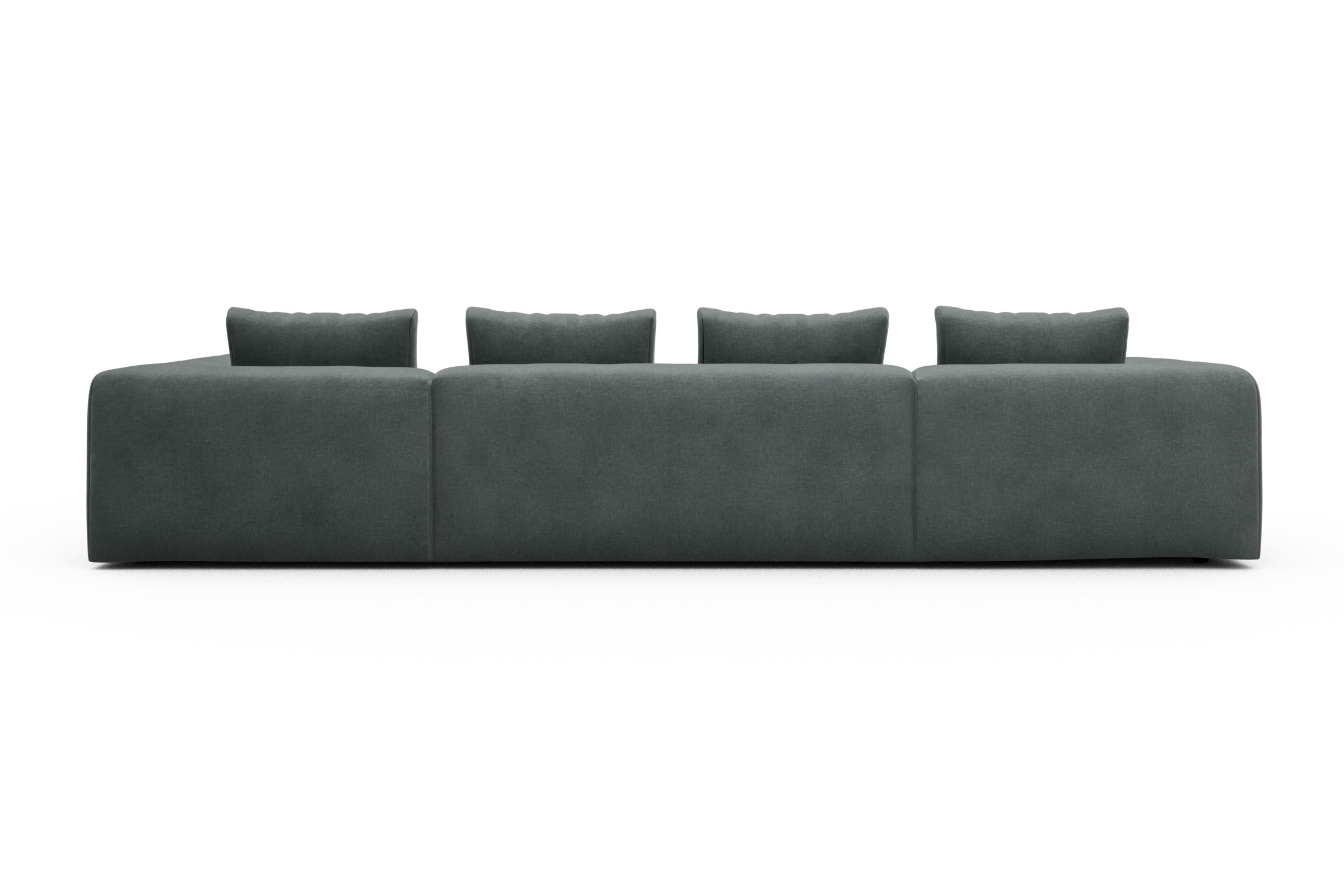 Wohnlandschaft Fred Relax-Ecke rechts mit 2-Sitzer und Chaiselongue links Smooth-Silver-Grey