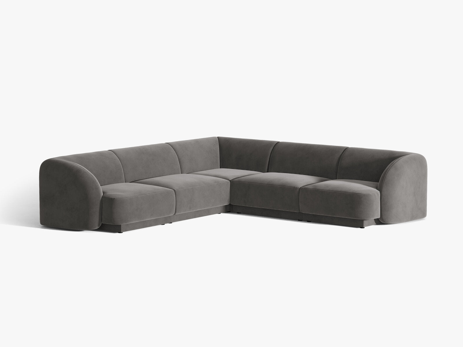 Micadoni 5-Sitzer Symmetrisches Ecksofa Miley Samt Venus Grau