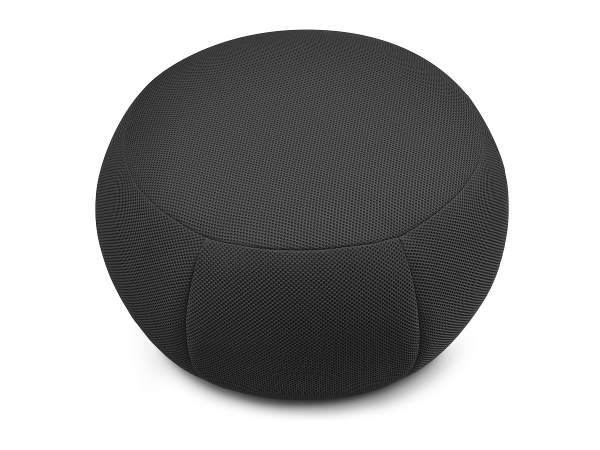 Bobochic Hayden Pouf, rund Mesh-Stoff Schwarz, 76 cm