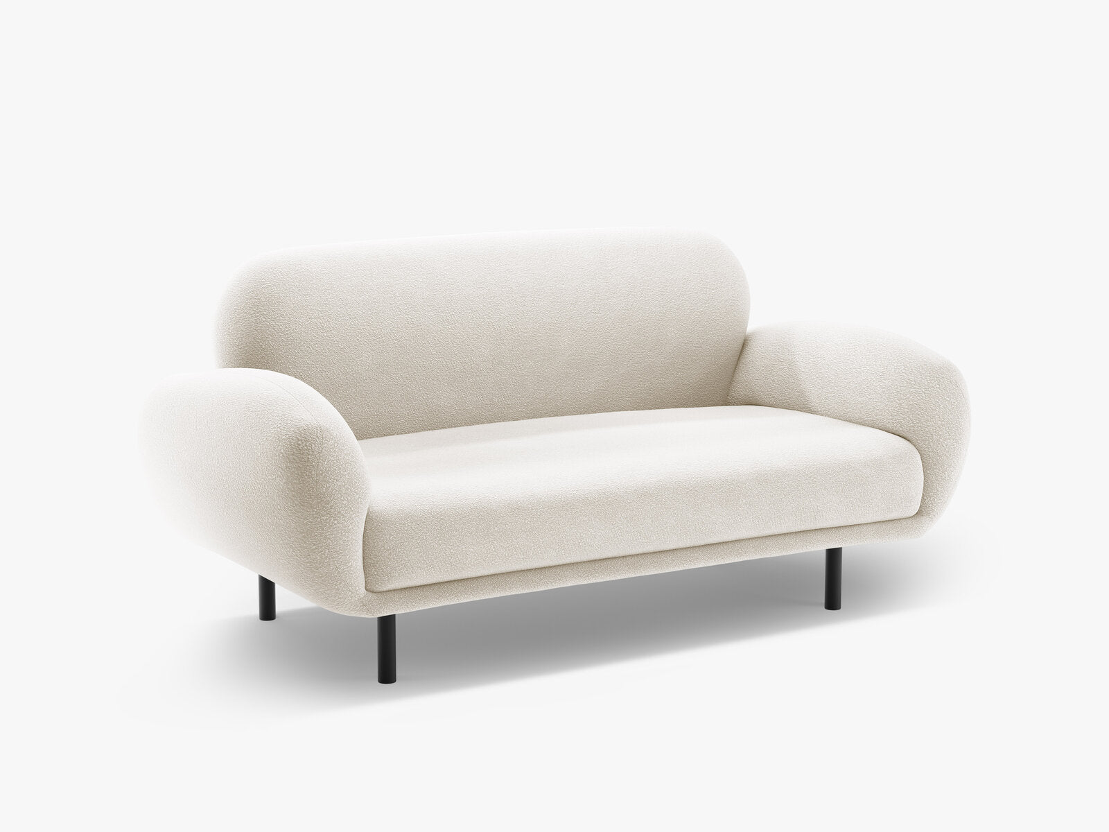 Micadoni Sofa Poppy 2-Sitzer Boucle Baloo Weiß