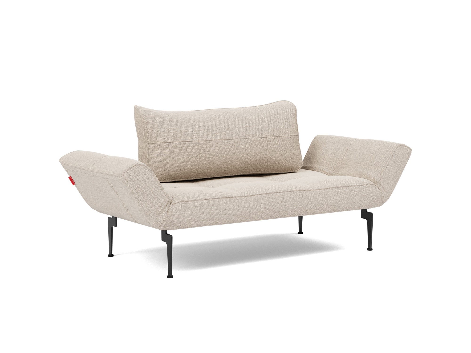 Tagesbett Zeal Webstoff Blida 612-Sand-Grey Beine Laser schwarz