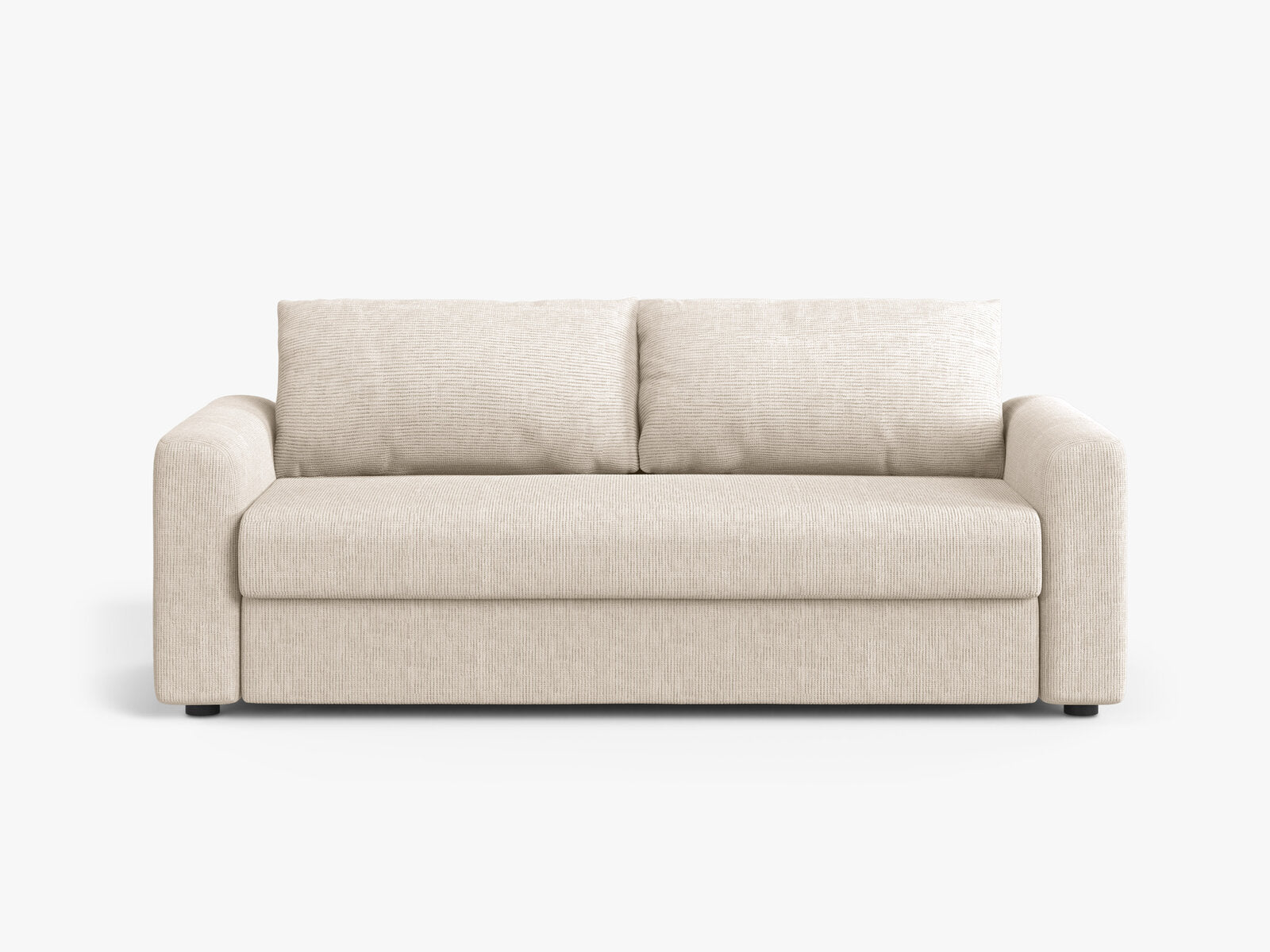 Micadoni Sofa mit Schlaffunktion David 3-Sitzer Strukturierter Stoff Baltimore Helles Beige