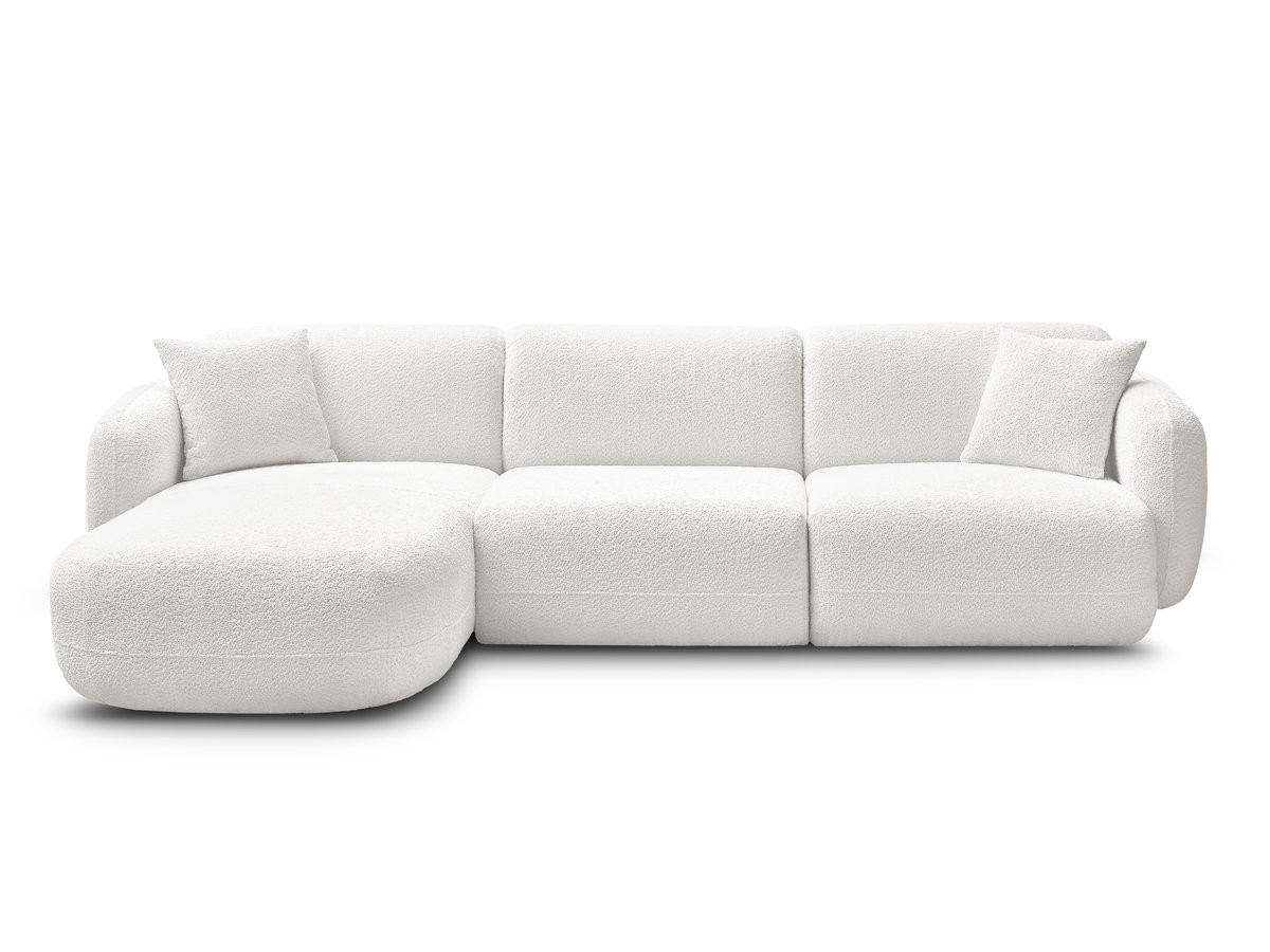 Bobochic Anda Ecksofa 292 × 163 cm Chenille Weiß Ecke links