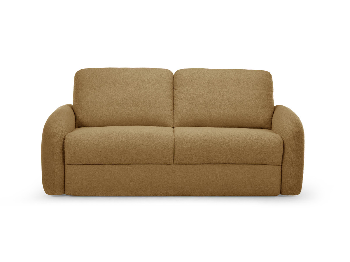 Bobochic Kenan Schlafsofa 3-Sitzer Bouclé-Stoff Gelb, Liegefläche 140 × 196 cm