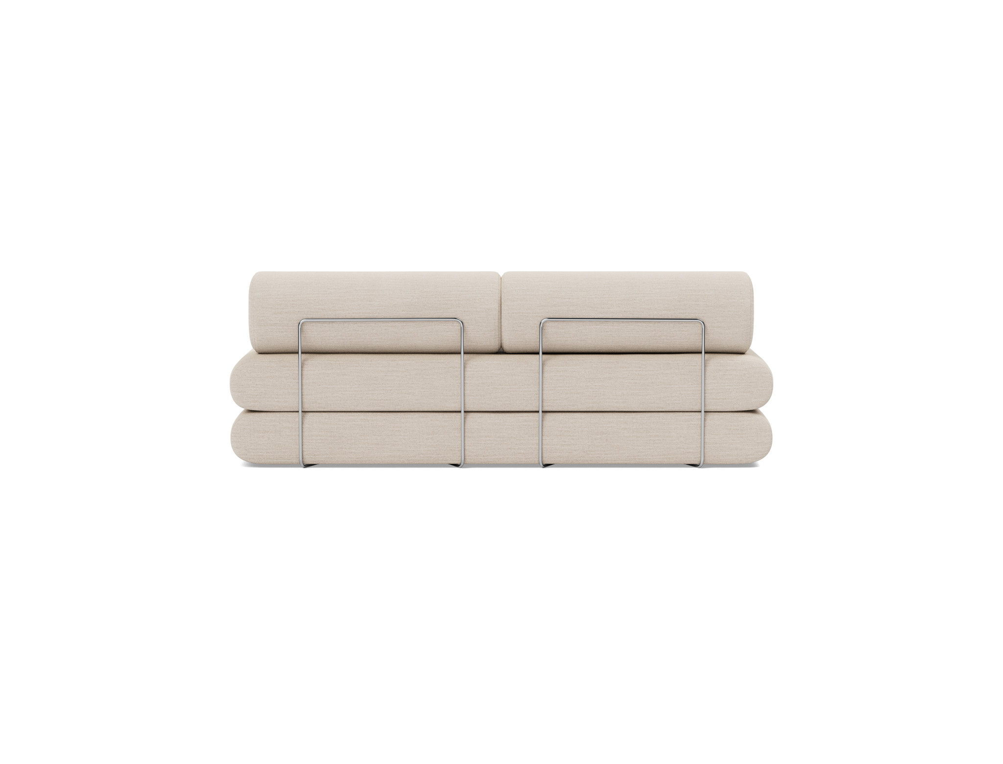 Tagesbett Circlus mit Rückenrollen Webstoff Blida 612-Sand-Grey