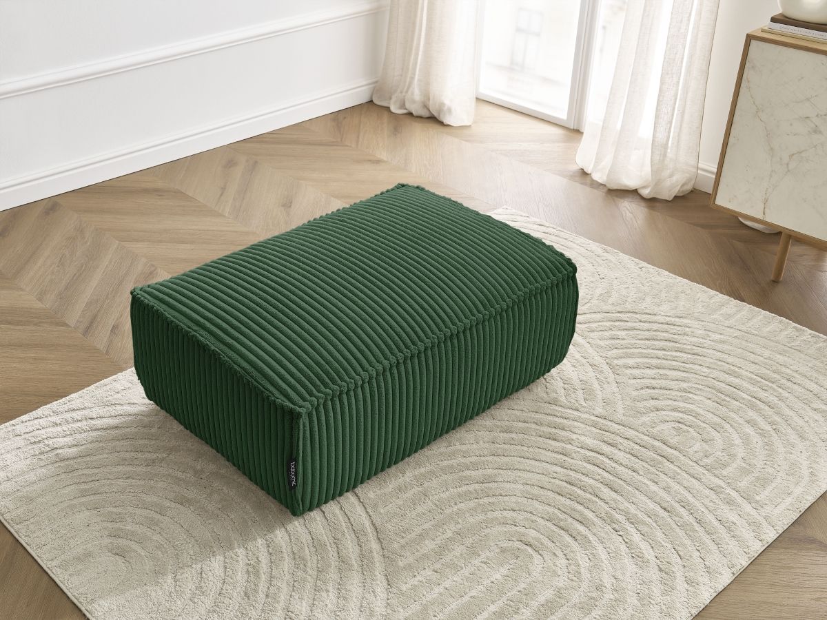 Bobochic Chelsea Pouf Breitcord weich Grün