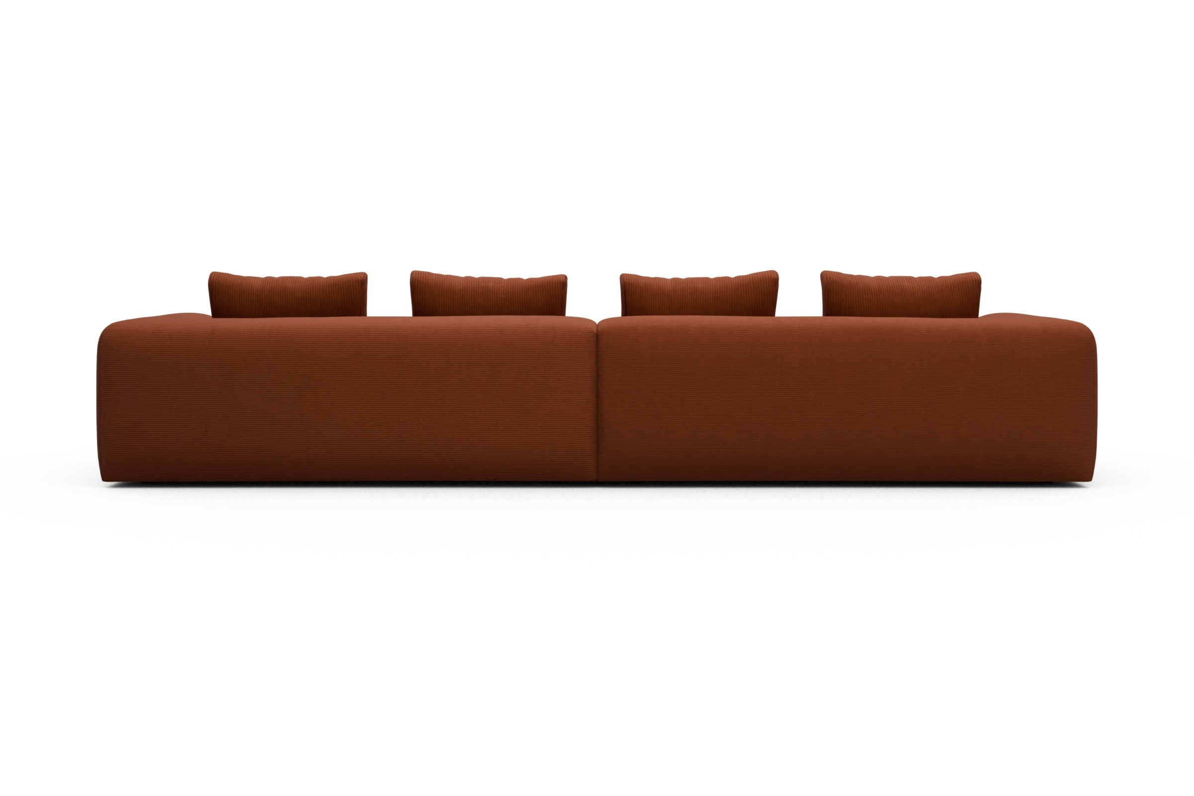 Sofa Modulares XXL Sofa Fred 5-Sitzer Corduroy-Burnt-Orange