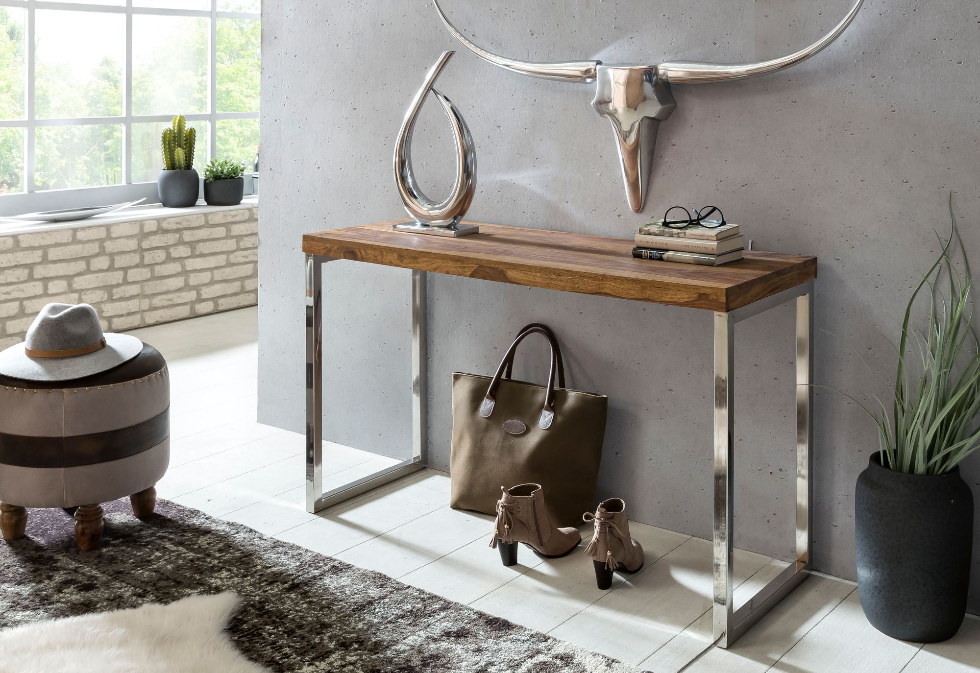 Konsolentisch Alta Massivholz Sheesham Höhe 76 cm
