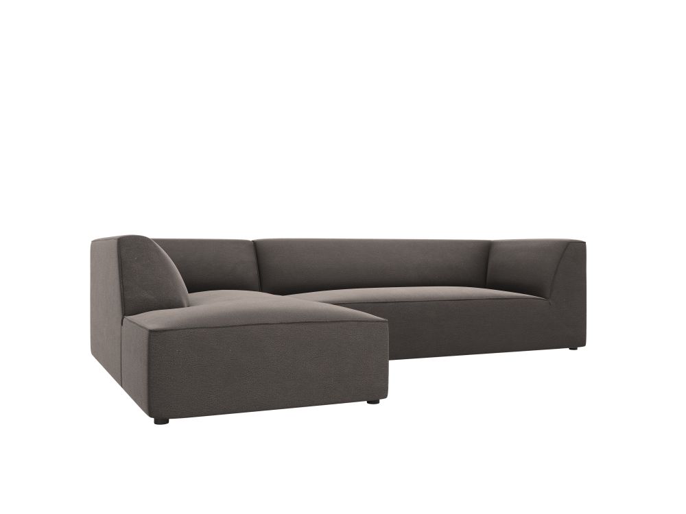 Cosmopolitan Design Ecksofa Siena 4-Sitzer Samt Salvador Dunkelgrau Links