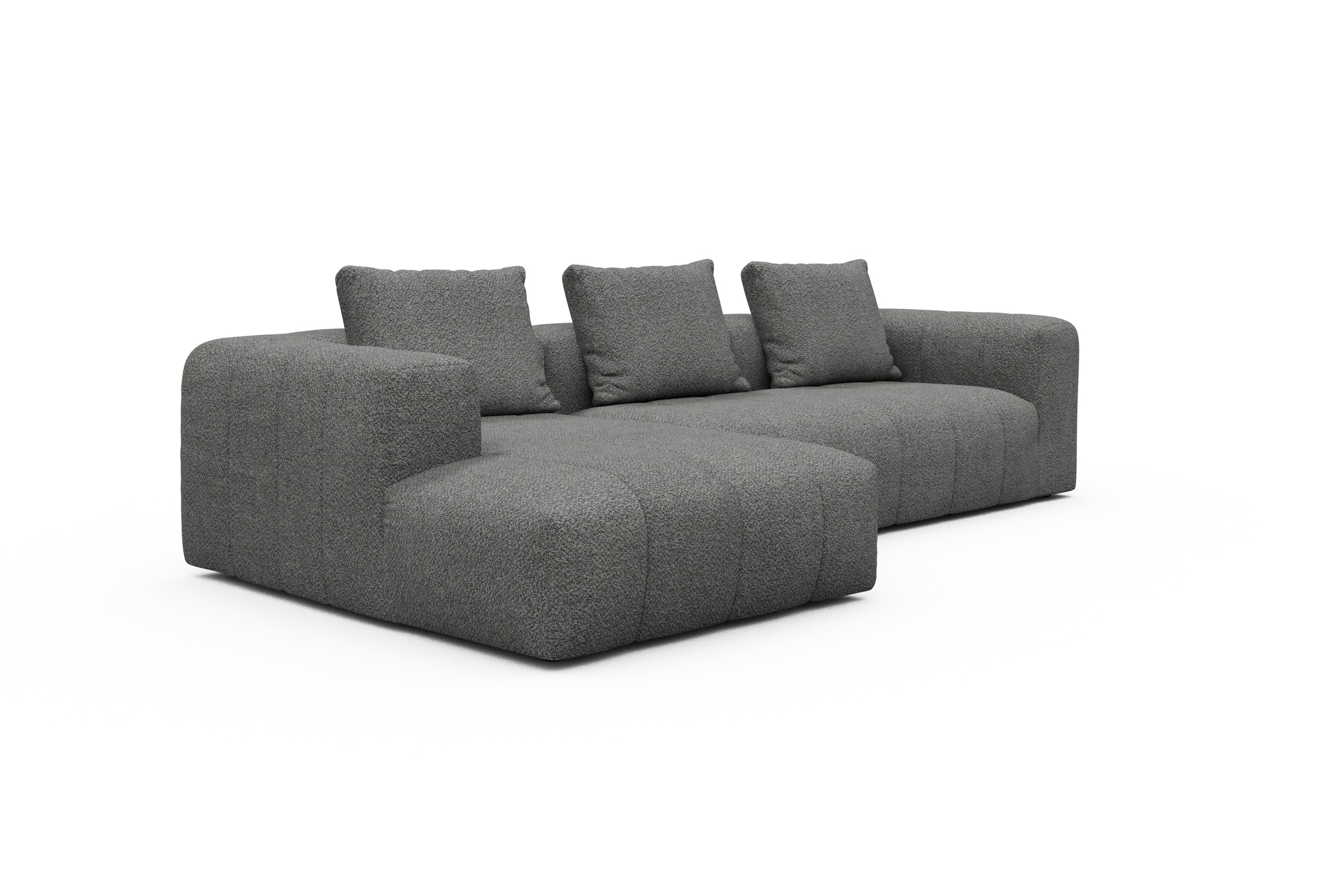 Ecksofa Hugo 2,5-Sitzer Armlehne rechts mit Chaiselongue Vanora-Warm-Grey