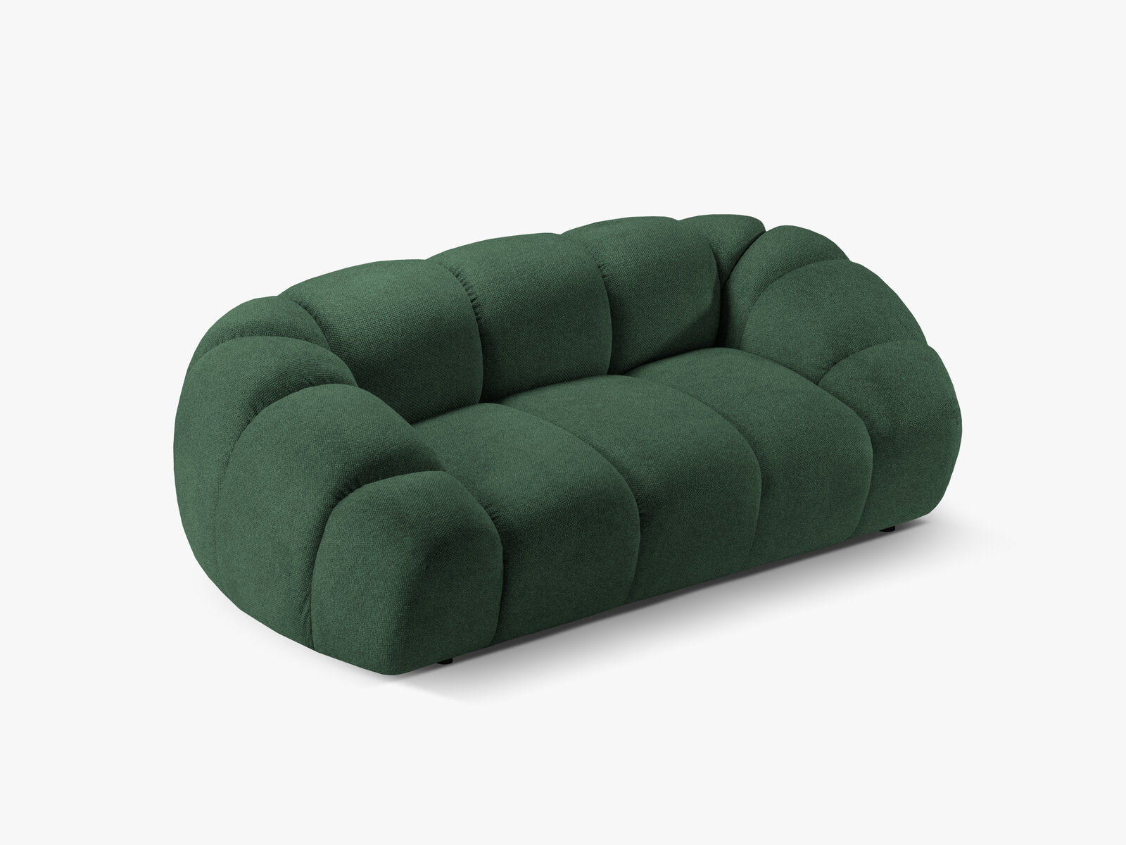 Micadoni Sofa Diana 2-Sitzer Strukturierter Samtstoff Grün