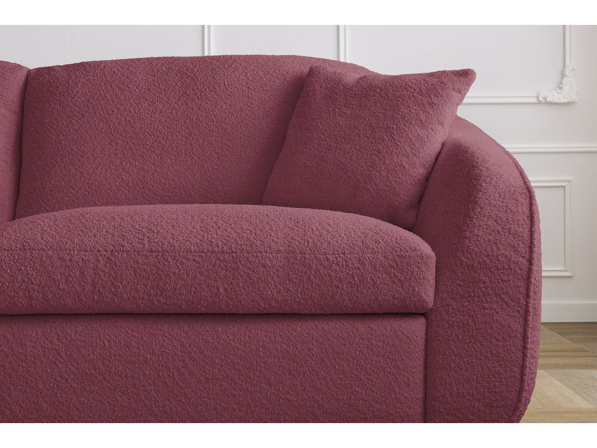 Bobochic Cezanne Schlafsofa 3-Sitzer Bouclé-Stoff Rot, Liegefläche 160 × 194 cm