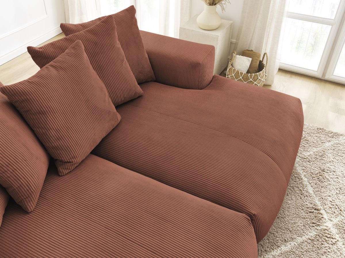 Bobochic Voltaire Sofa 4-Sitzer 248 × 170 cm Cordsamt Orange
