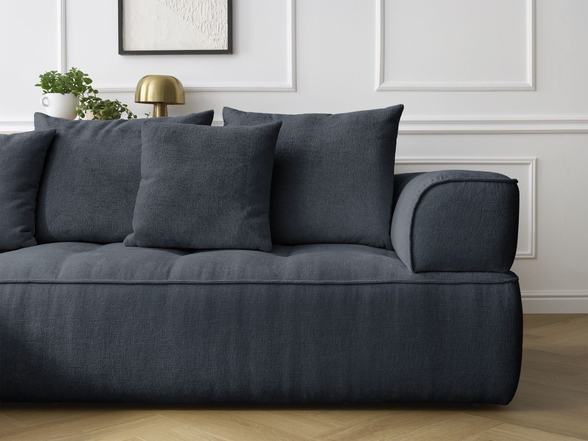 Bobochic Whesley Ecksofa Stoff Dunkelblau Ecke links