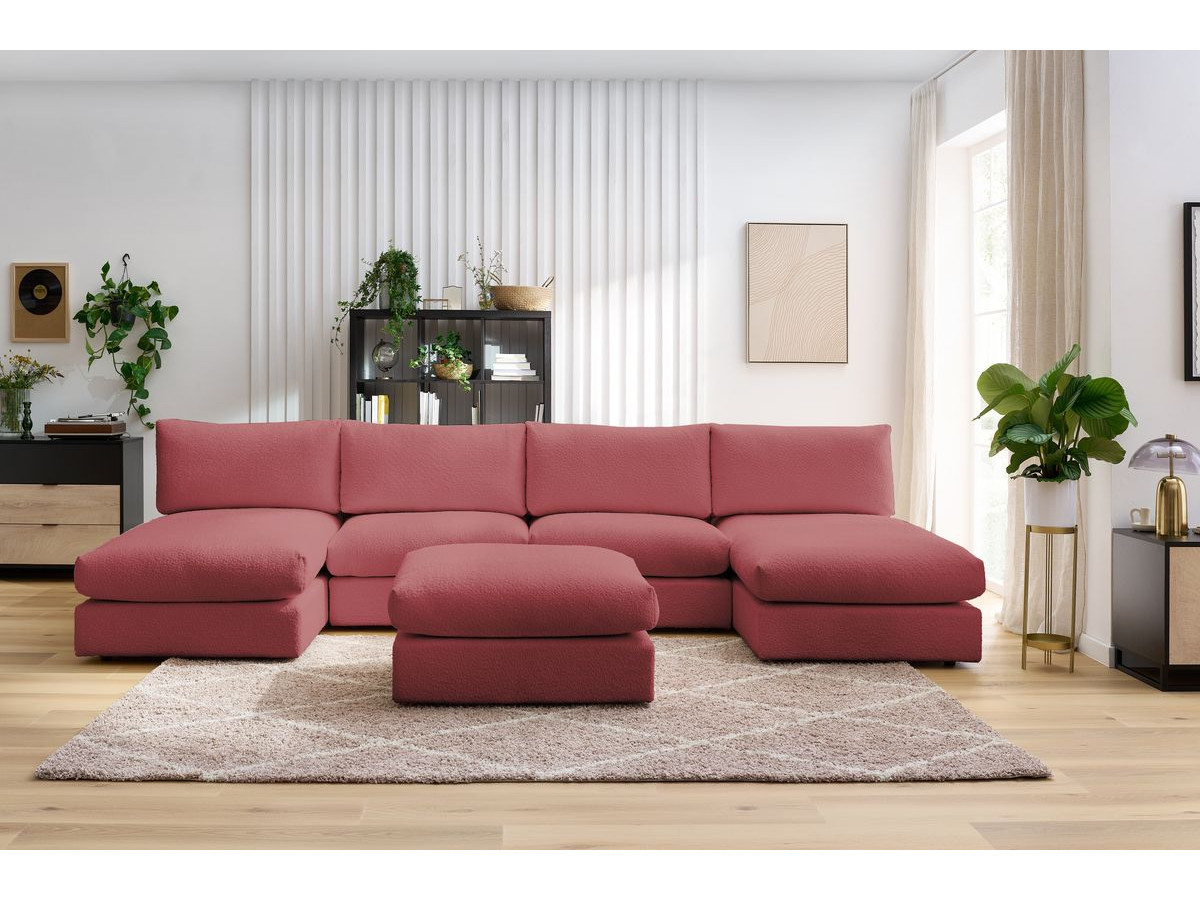 Bobochic Paris Wohnlandschaft Bouclé-Stoff Rot