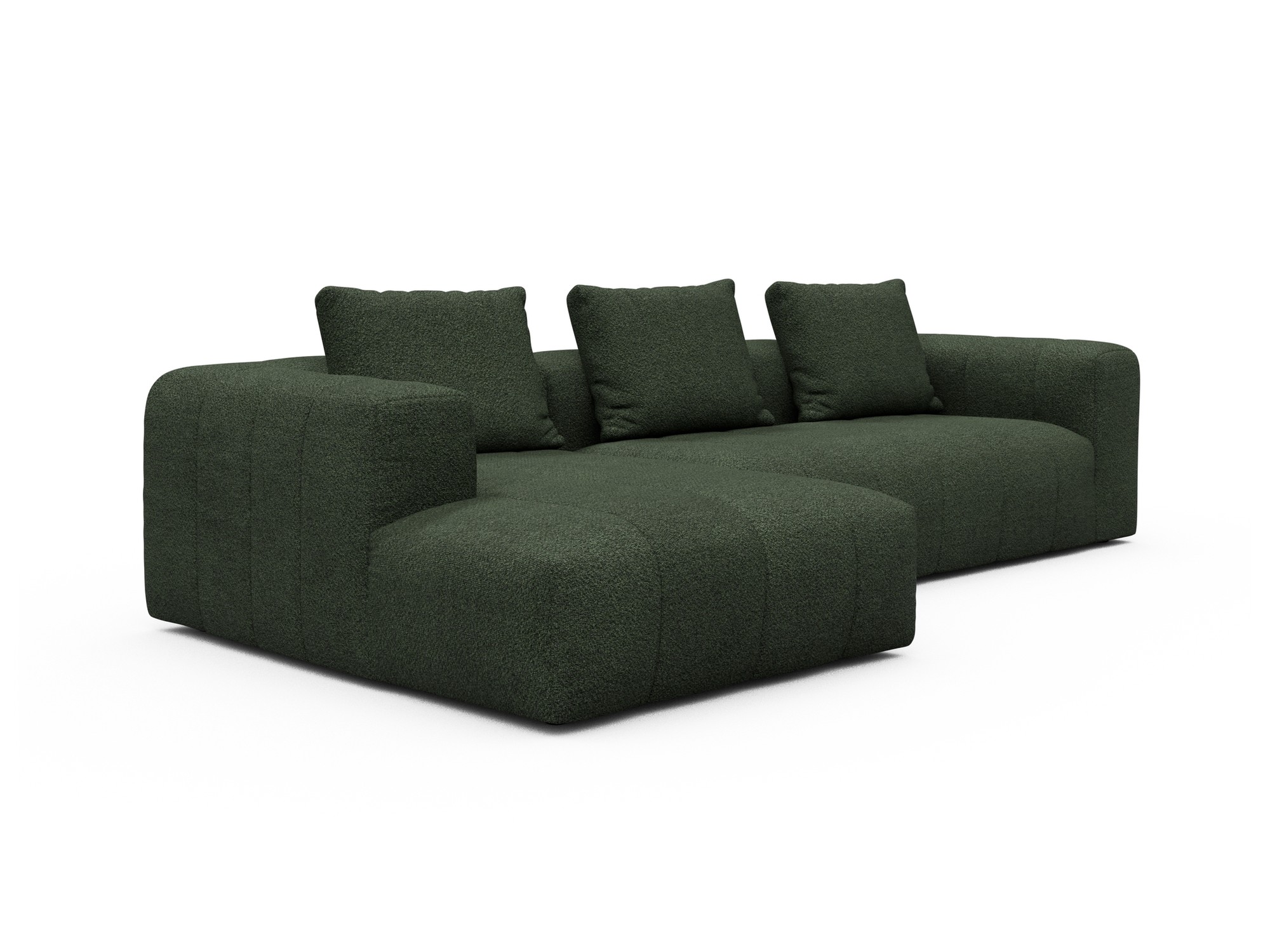 Hugo 2,5-Sitzer Armlehne rechts mit Chaiselongue Vanora-Deep-Green moebelfaktor