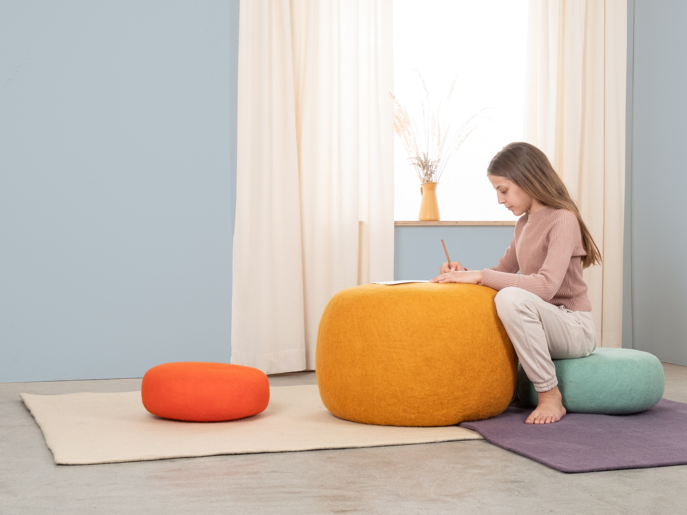 myfelt Fine Colour Pouf Türkis Ø 38 x 14 cm