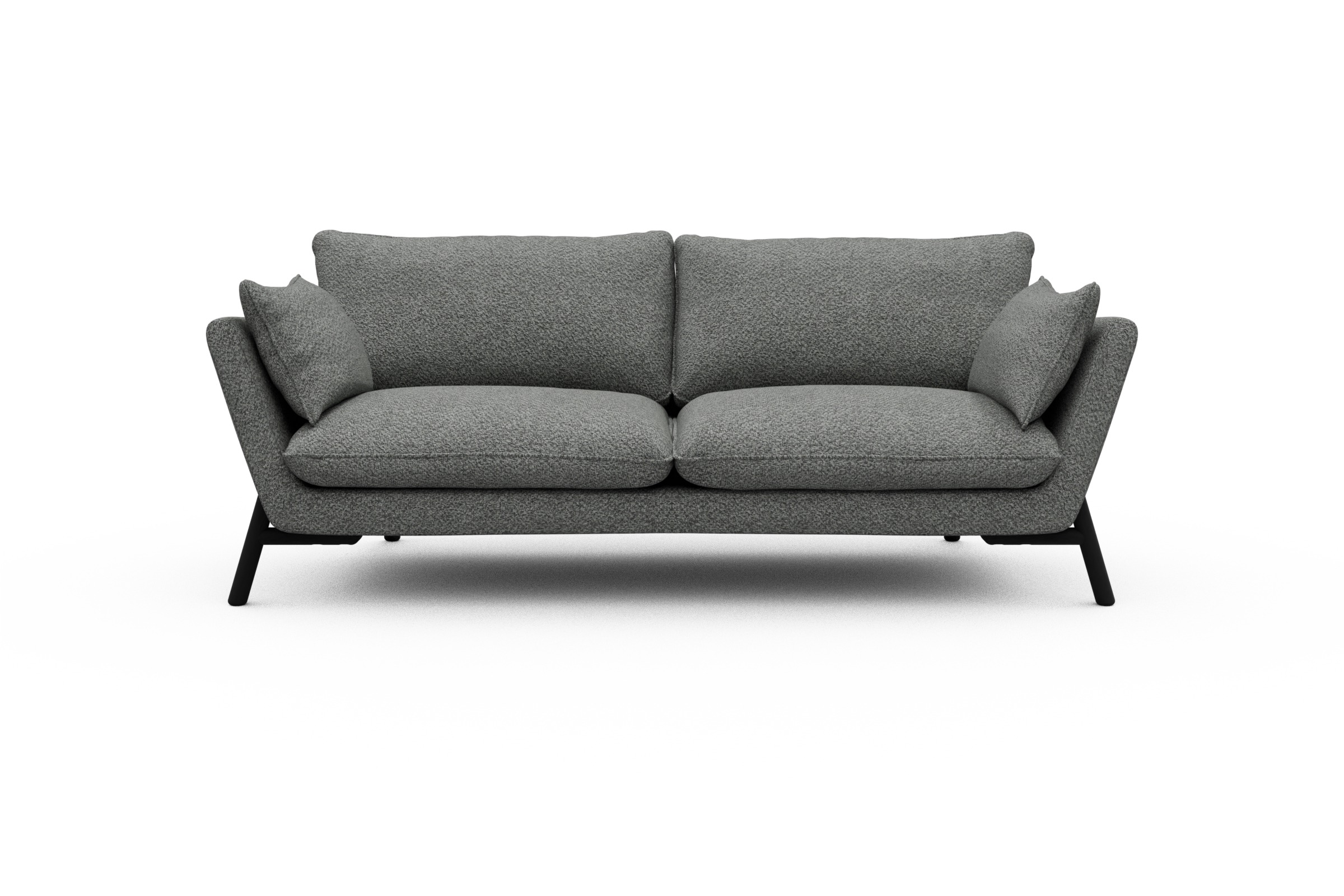Skandi Home Sofa Emil 3-Sitzer Beinfarbe Eiche Schwarz Vanora-Warm-Grey moebelfaktor