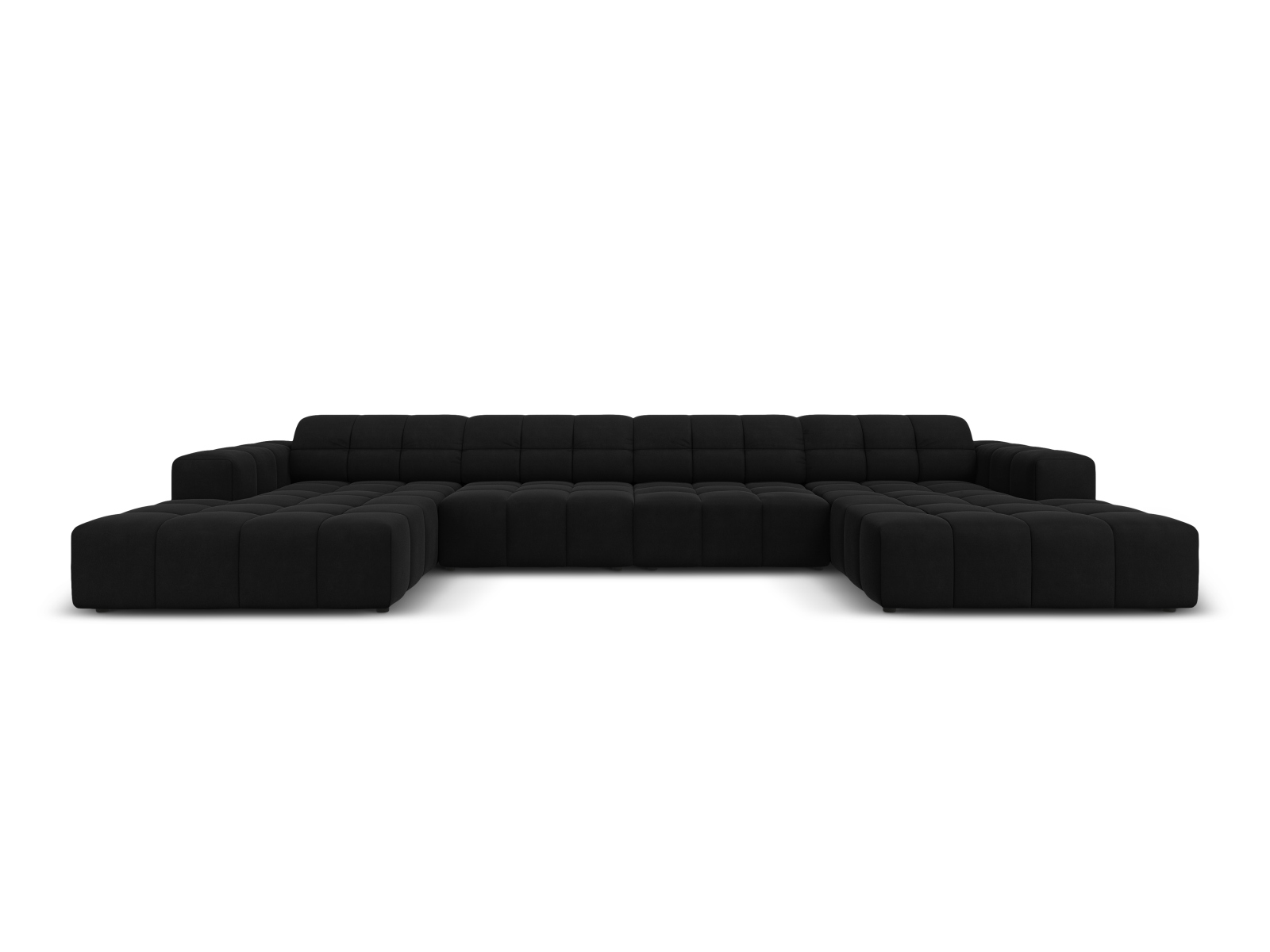 Cosmopolitan Design Panoramasofa Chicago 6-Sitzer Samt Bluvel Schwarz