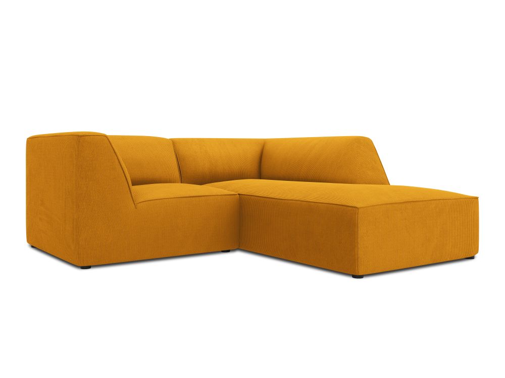 Cosmopolitan Design Ecksofa Siena 3-Sitzer Kord Scala Gelb Rechts