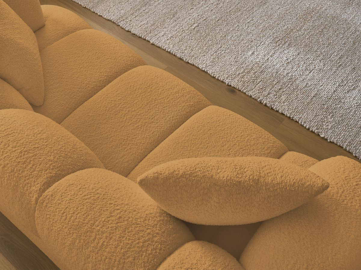 Bobochic Pamira Sofa 2-Sitzer Bouclé-Stoff Gelb