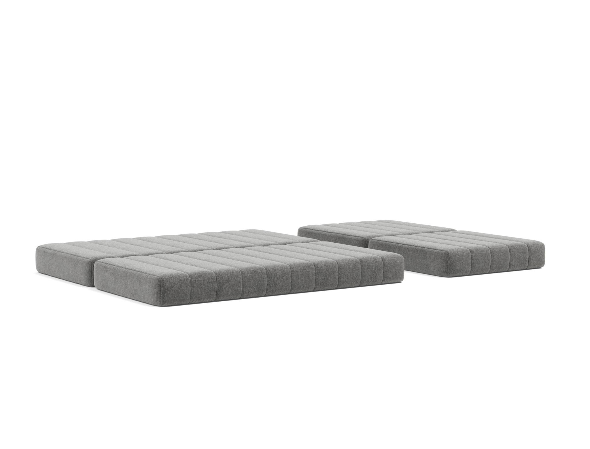 Schlafsofa CozyPad Grand mit Armlehnen Strukturierter Stoff Twist 563-Charcoal