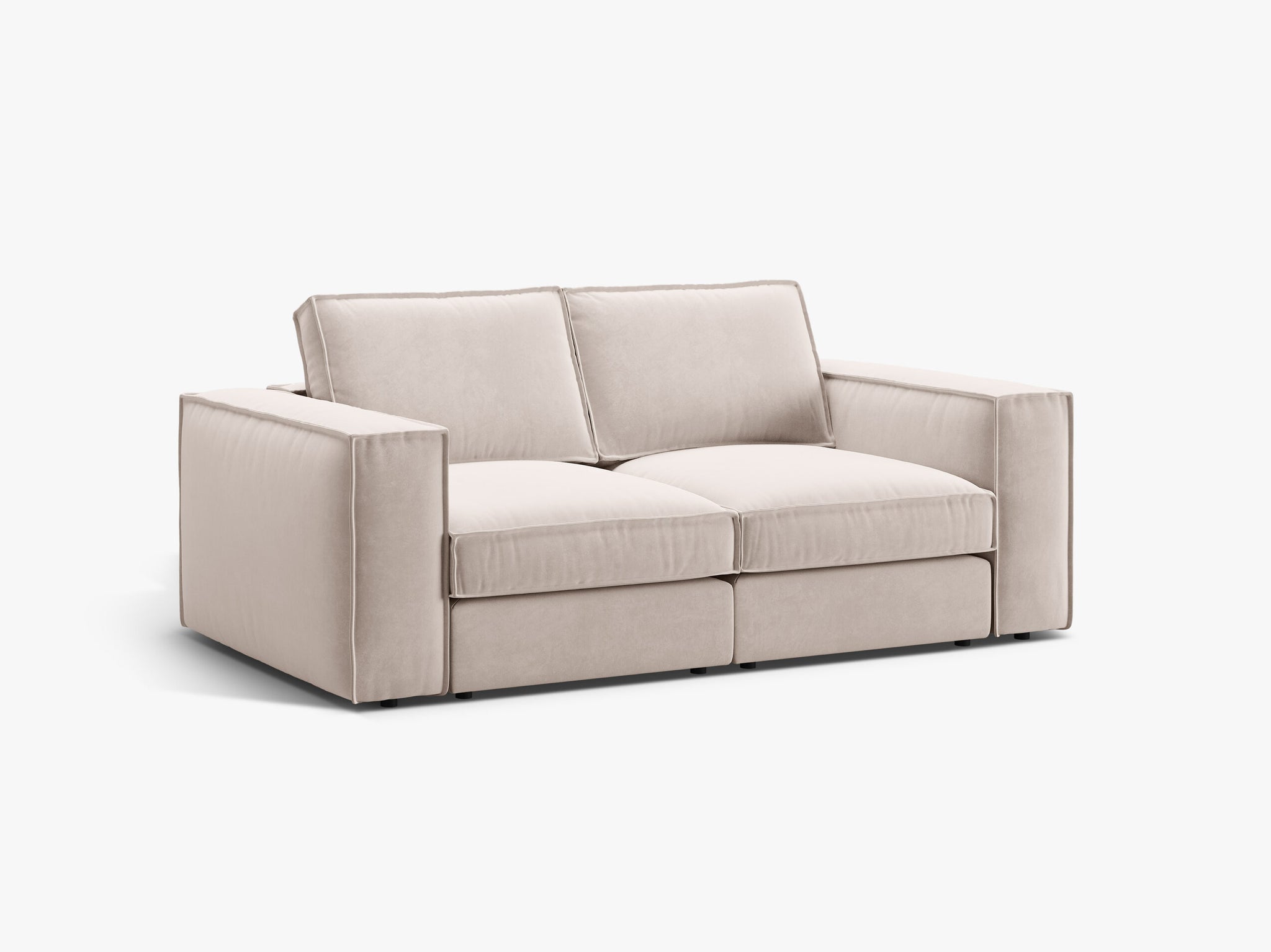 Micadoni modulares Sofa Pola 2-Sitzer Samt Salvador Beige