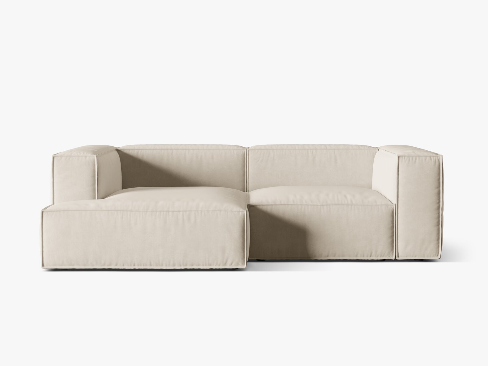 Micadoni Ecksofa Nuria 3-Sitzer Links Samt Beige