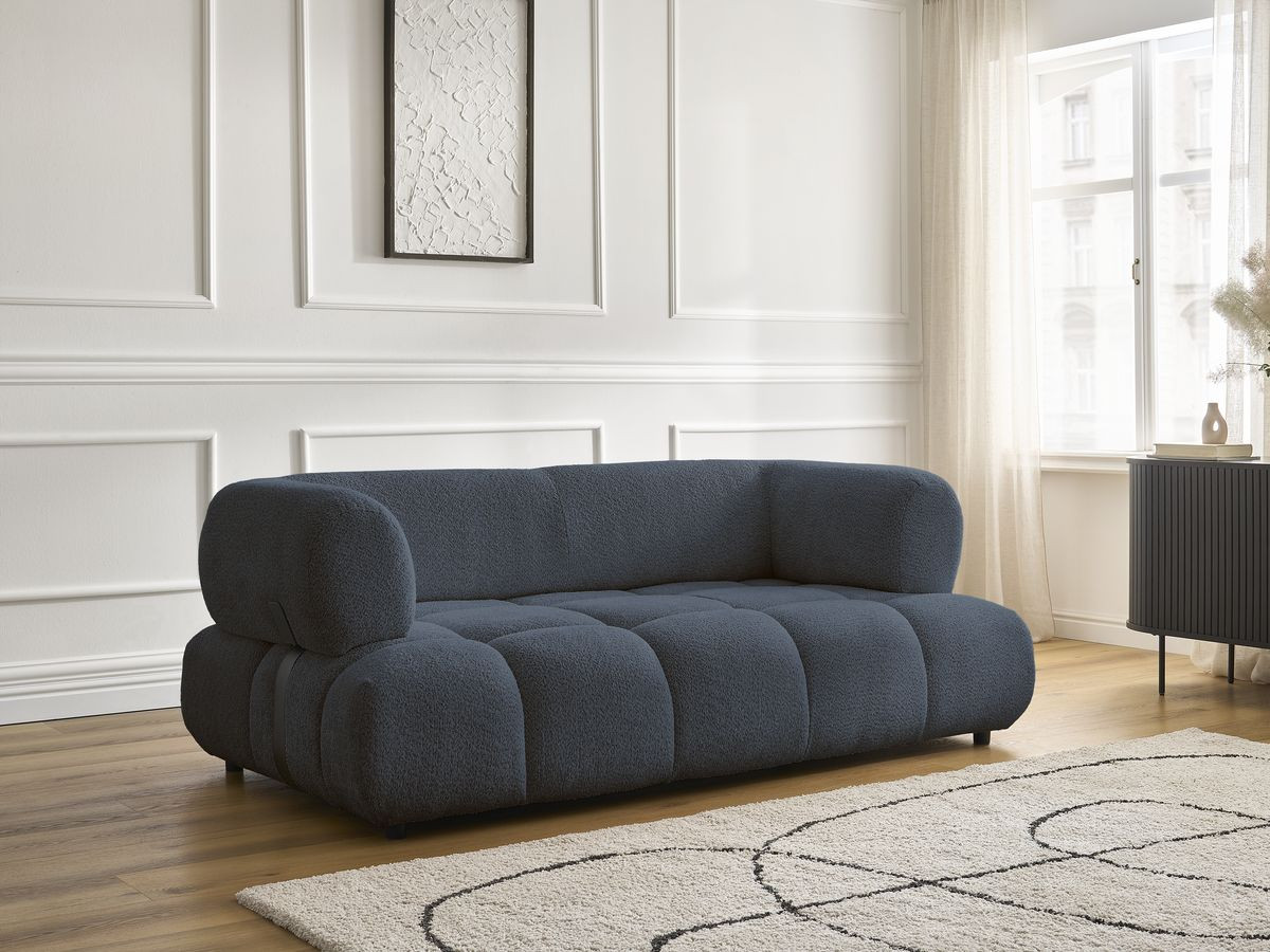 Bobochic Alya Sofa 2-Sitzer Bouclé-Stoff Dunkelblau