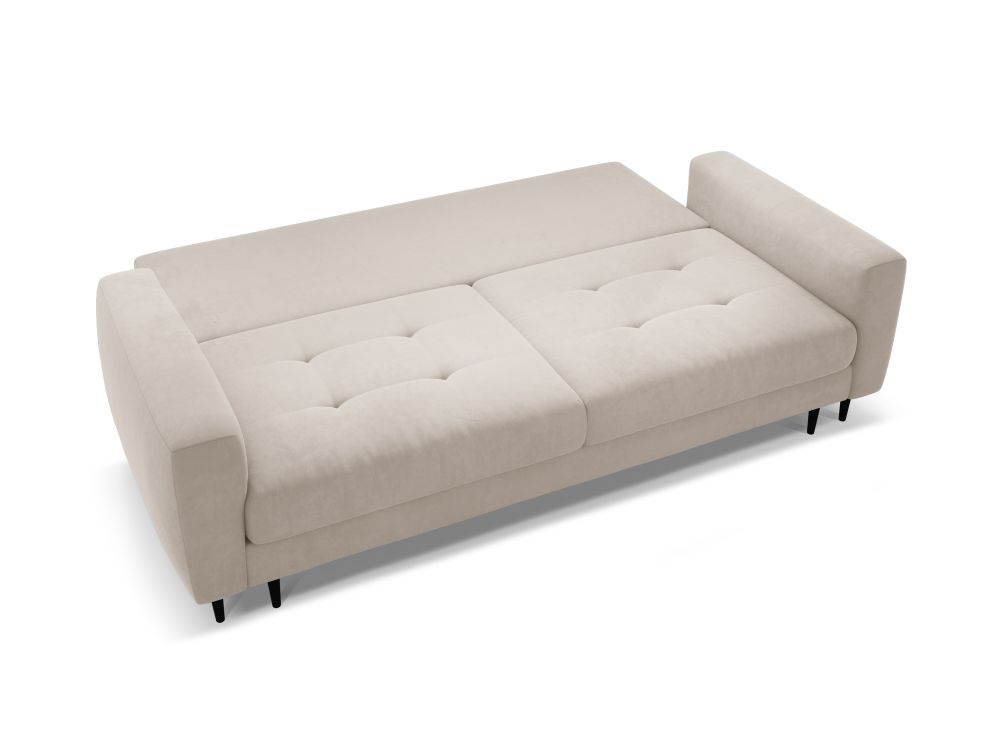 Cosmopolitan Design Schlafsofa Lazio 3-Sitzer Samt Salvador Beige