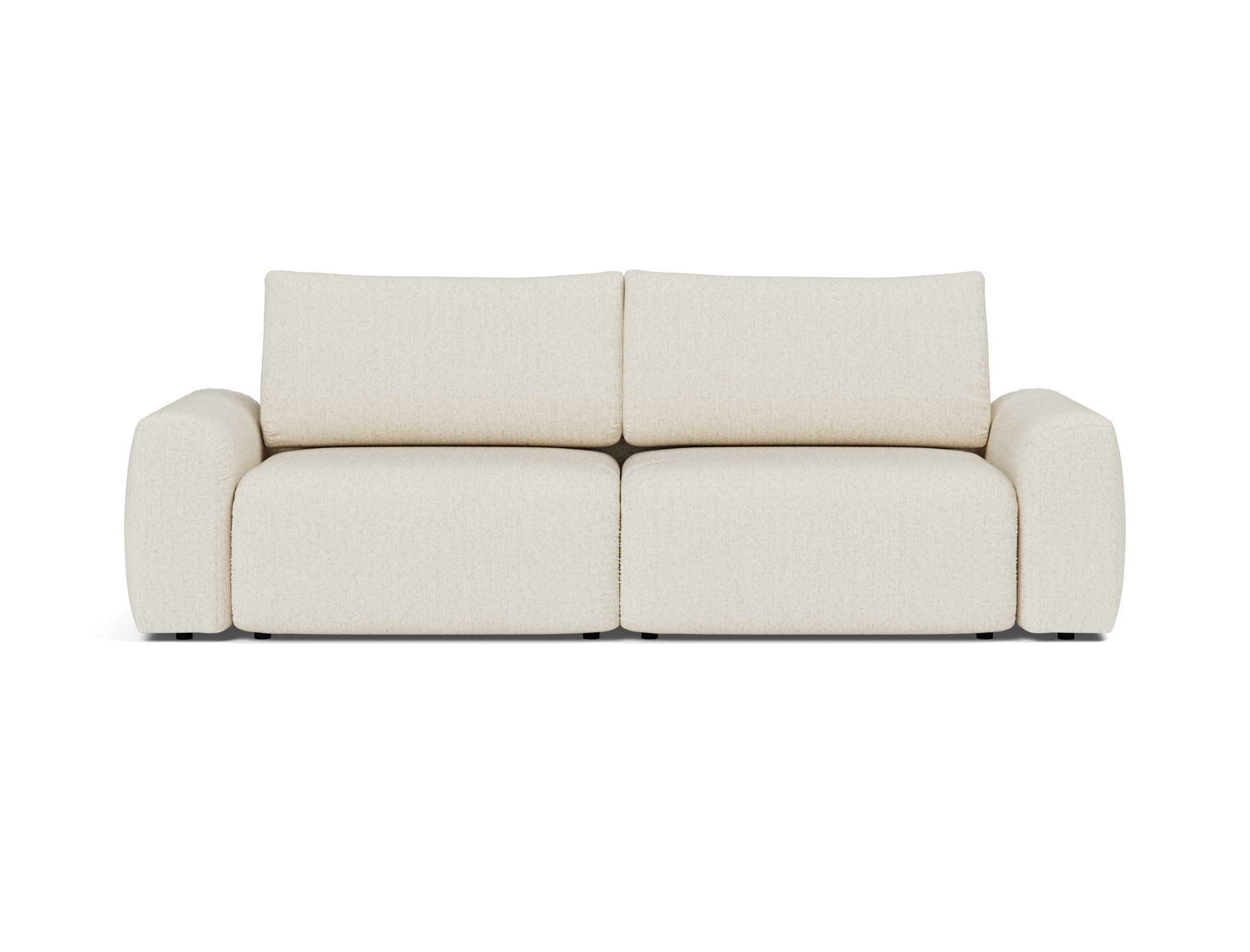 Schlafsofa Norum mit Chunky-Armlehnen Boucle Skandi 531-Off-White