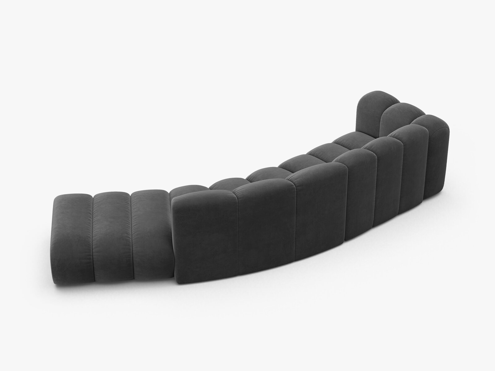 Micadoni Modulares Sofa Lupine 5-Sitzer Samt Venus Grau Rechts