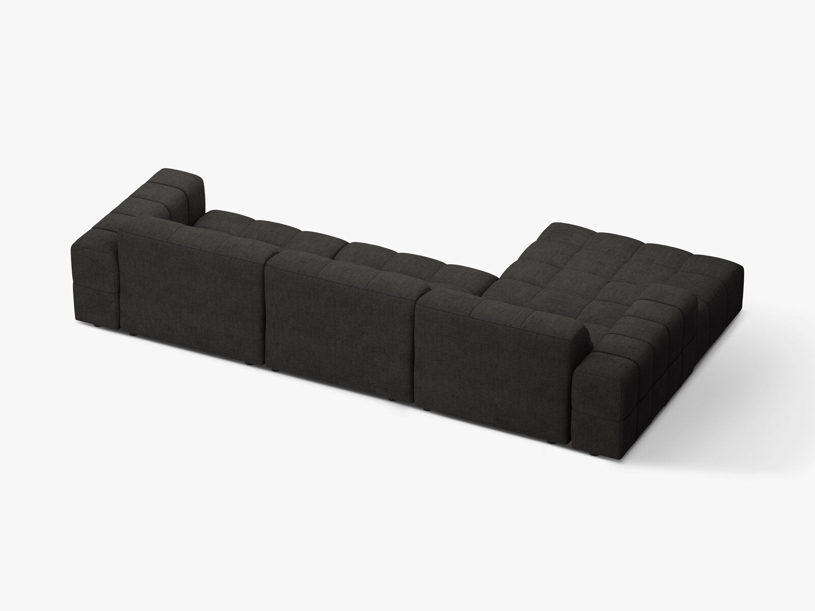 Micadoni Ecksofa Jennifer 4-Sitzer Chenille Eden Dunkelgrau Links