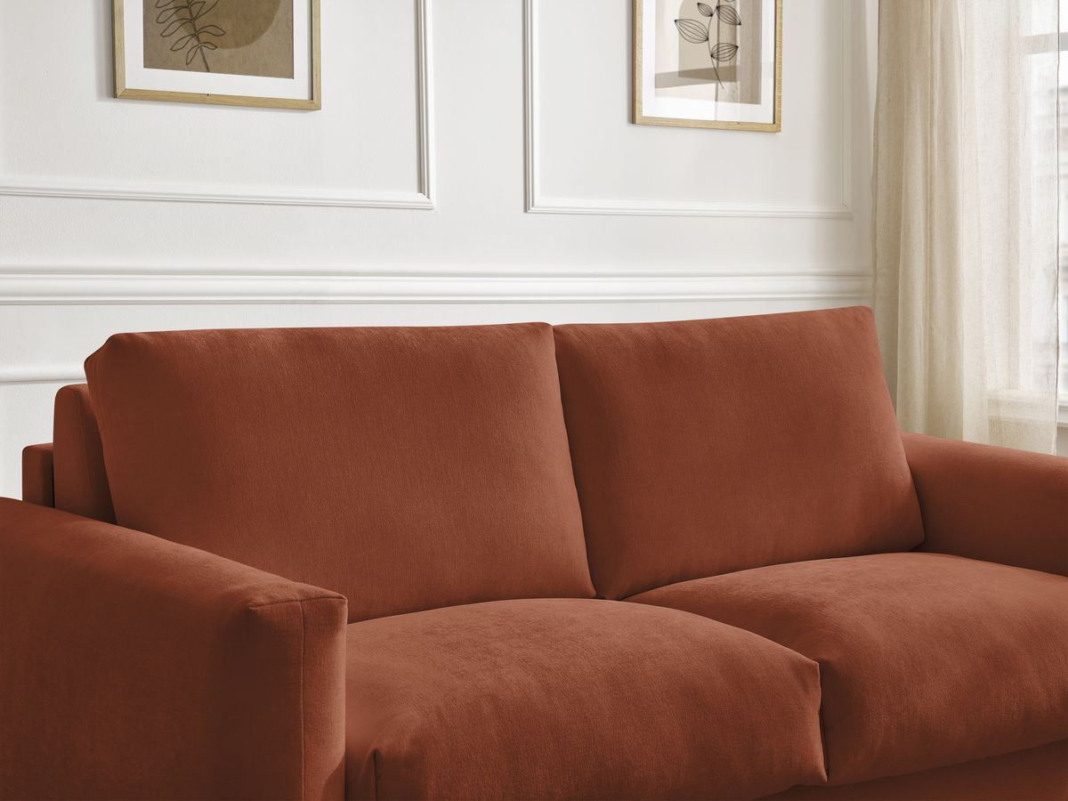 Bobochic Cocoone Schlafsofa 3-Sitzer Stoff Orange, Liegefläche 140 × 200 cm