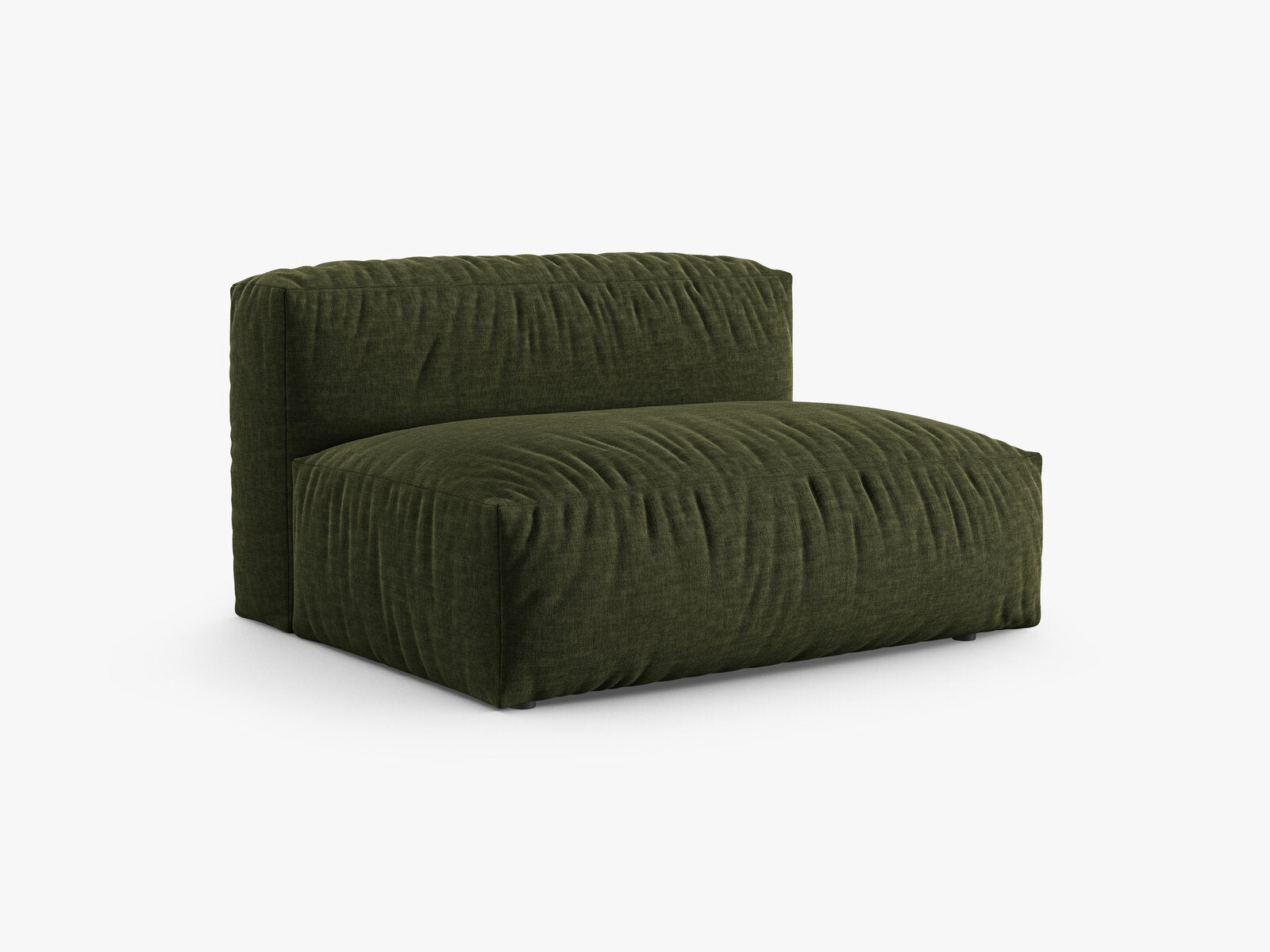 Micadoni Mittelmodul Martina 1-Sitzer Groß 90cm Sitztiefe Strukturierter Stoff Boston Grün