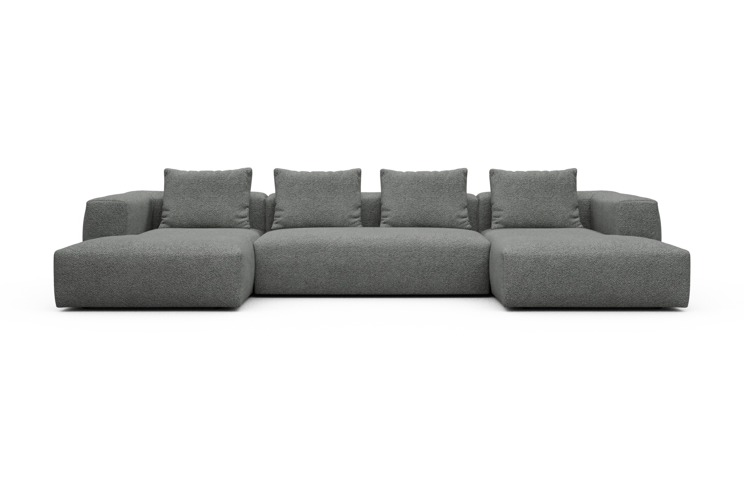 Skandi Home Wohnlandschaft Fred mit 2-Sitzer und Chaiselongue beidseitig Vanora-Warm-Grey moebelfaktor