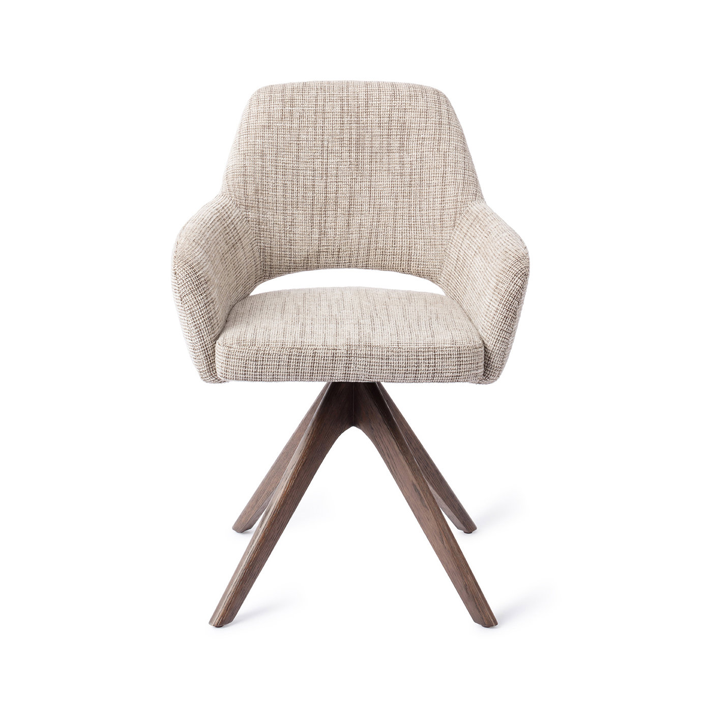 Jesper Home Esszimmerstuhl Yanai Caramel Grid Revolve Eiche Walnuss