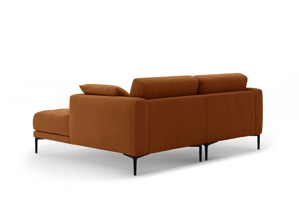 Cosmopolitan Design Ecksofa Lazio 2-Sitzer Samt Salvador Terrakotta Rechts