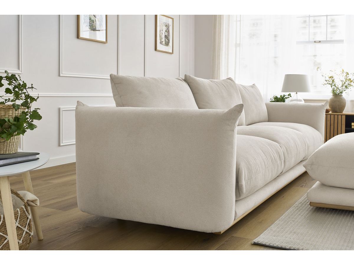Bobochic Ernest Sofa 4-Sitzer mit Pouf Stoff Beige