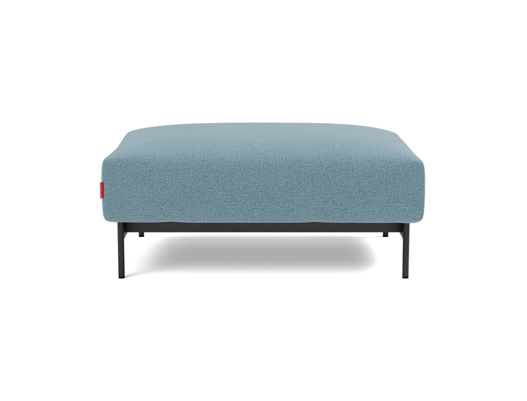 Hocker Malloy Flachgewebe Mixed Dance 525-Light-Blue Beine Schwarzes Metall