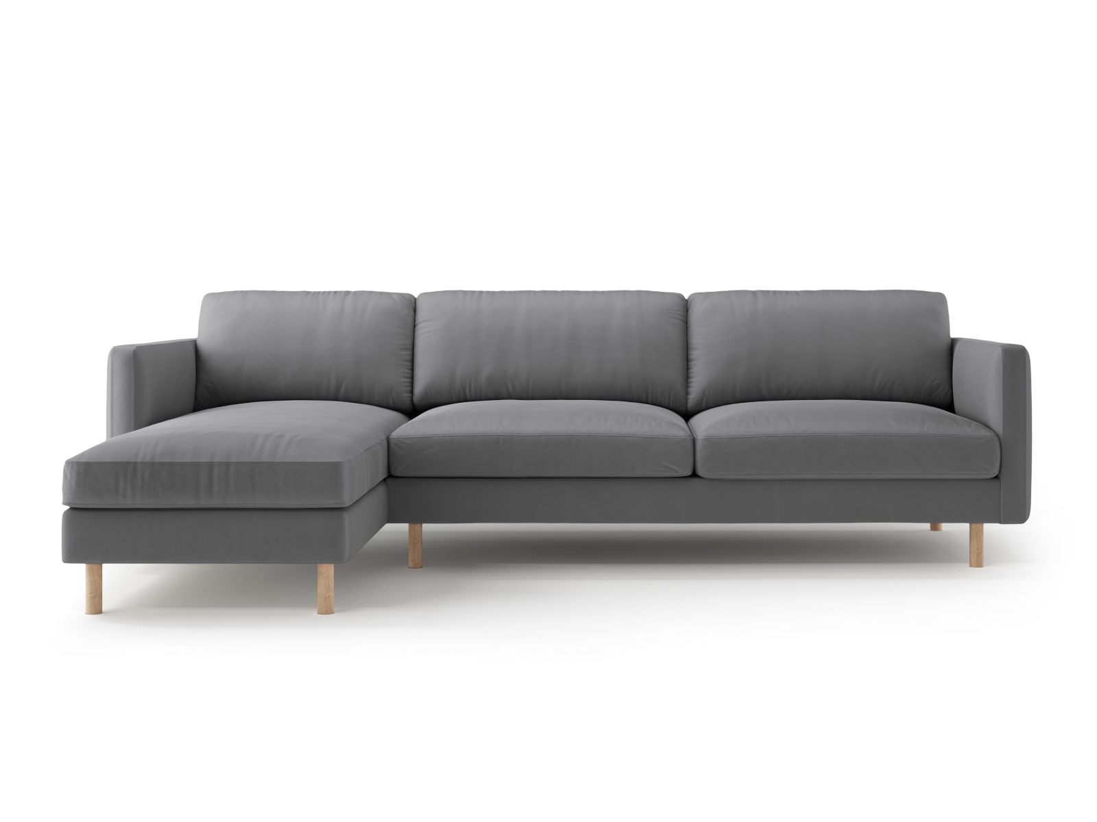 Micadoni Ecksofa Eden 4-Sitzer Links Samt Grau